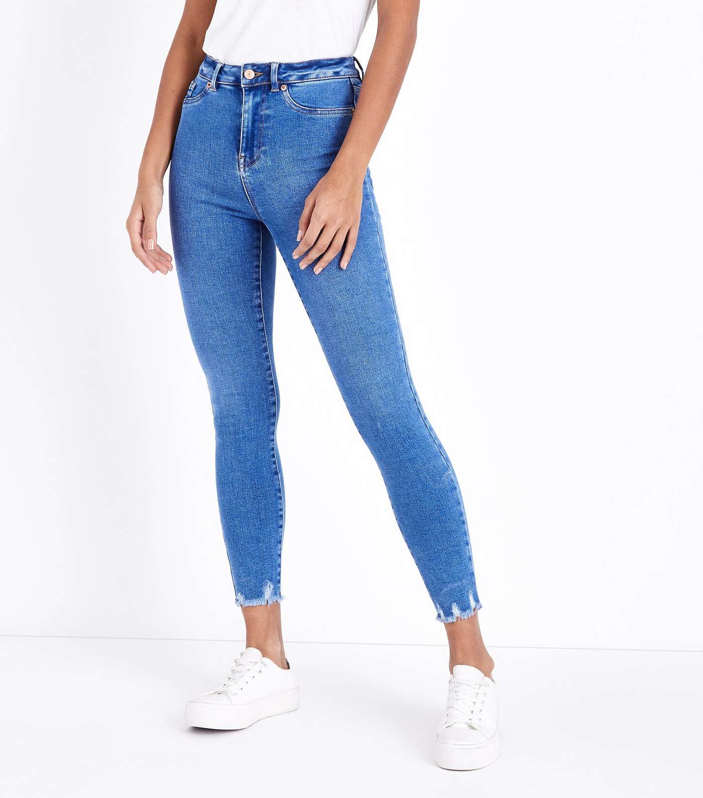 Bright Blue High Waist Super Skinny Hallie Jeans Image 2