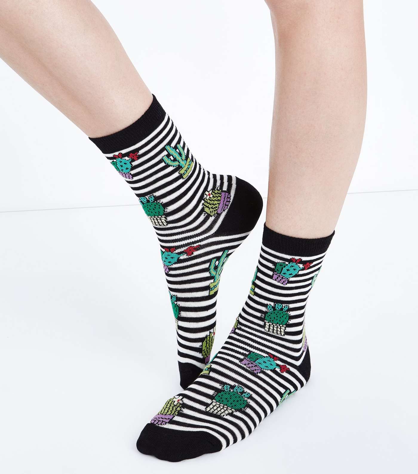 Black Stripe Cactus Socks