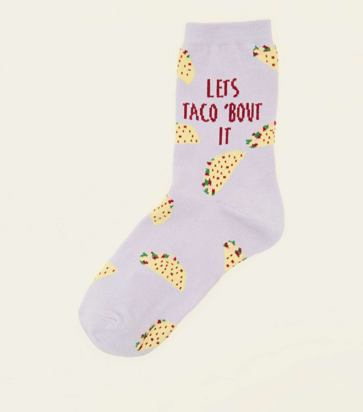 Lilac Let's Taco Bout It Slogan Socks