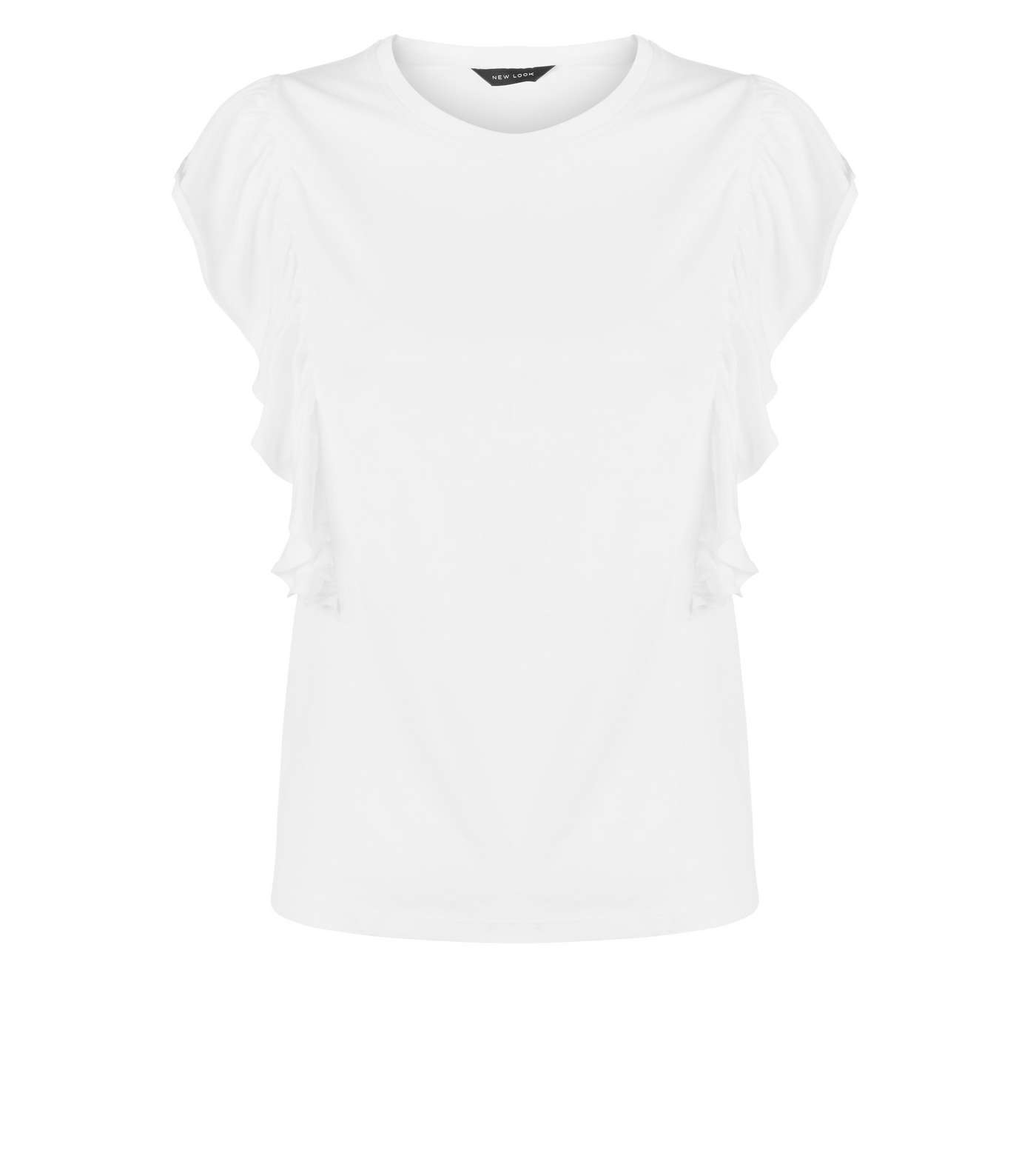 White Frill Trim T-Shirt  Image 4