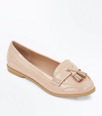 patent nude loafers