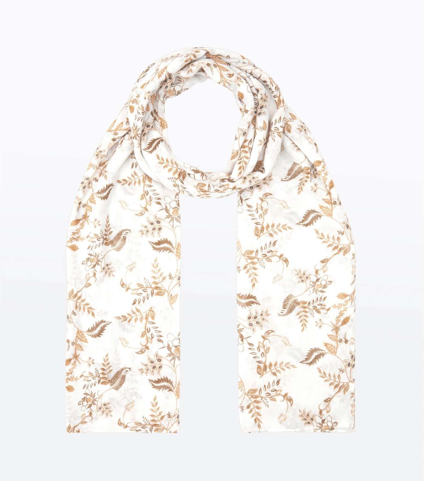 Mustard Yellow Floral Printed Scarf