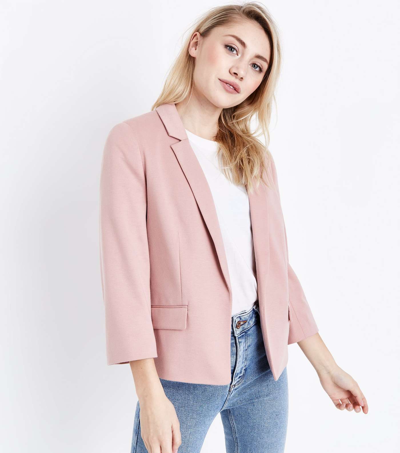 Petite Pale Pink Cropped Blazer