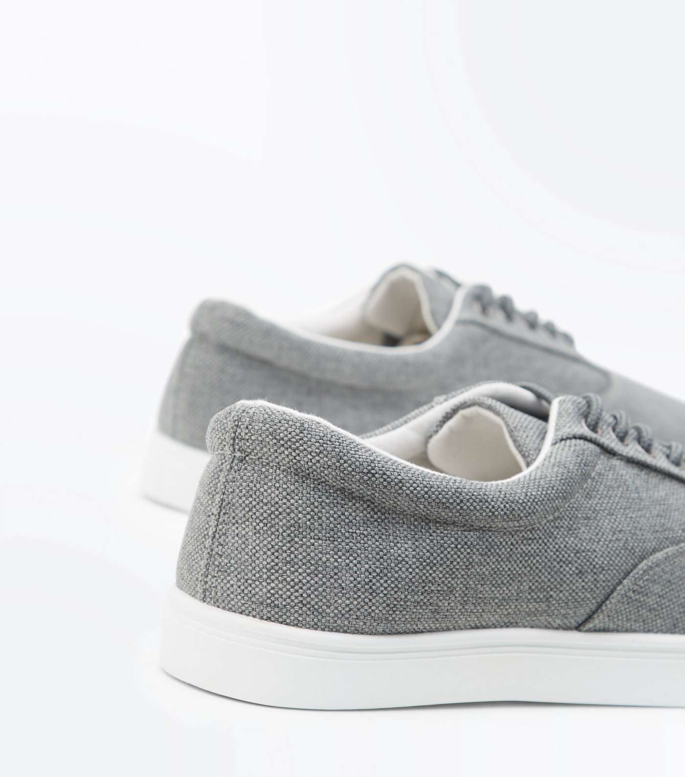 Grey Lace Up Trainers Image 3