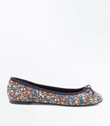 navy ballet pumps wide fit
