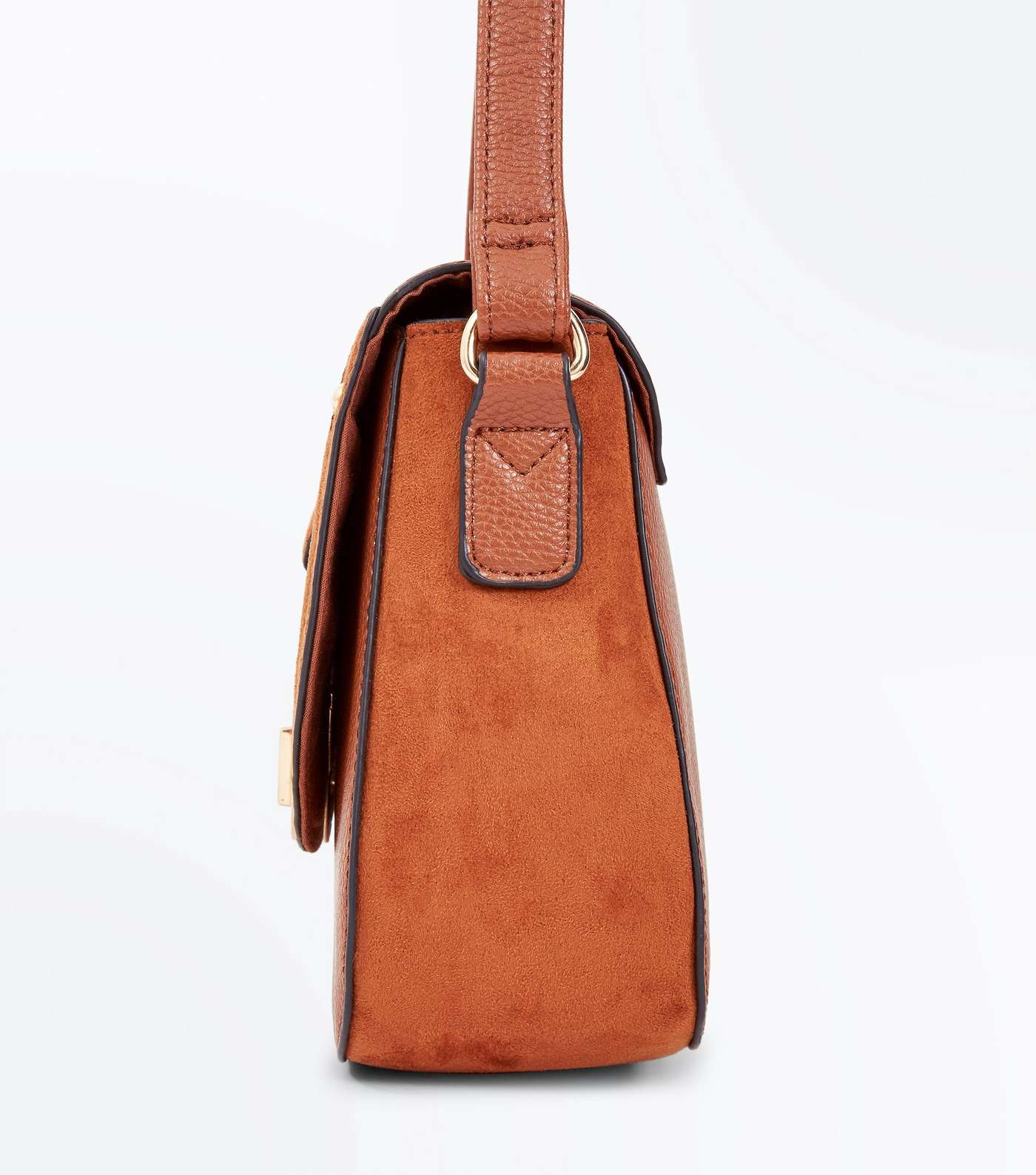 Tan Circle Lock Shoulder Bag Image 4