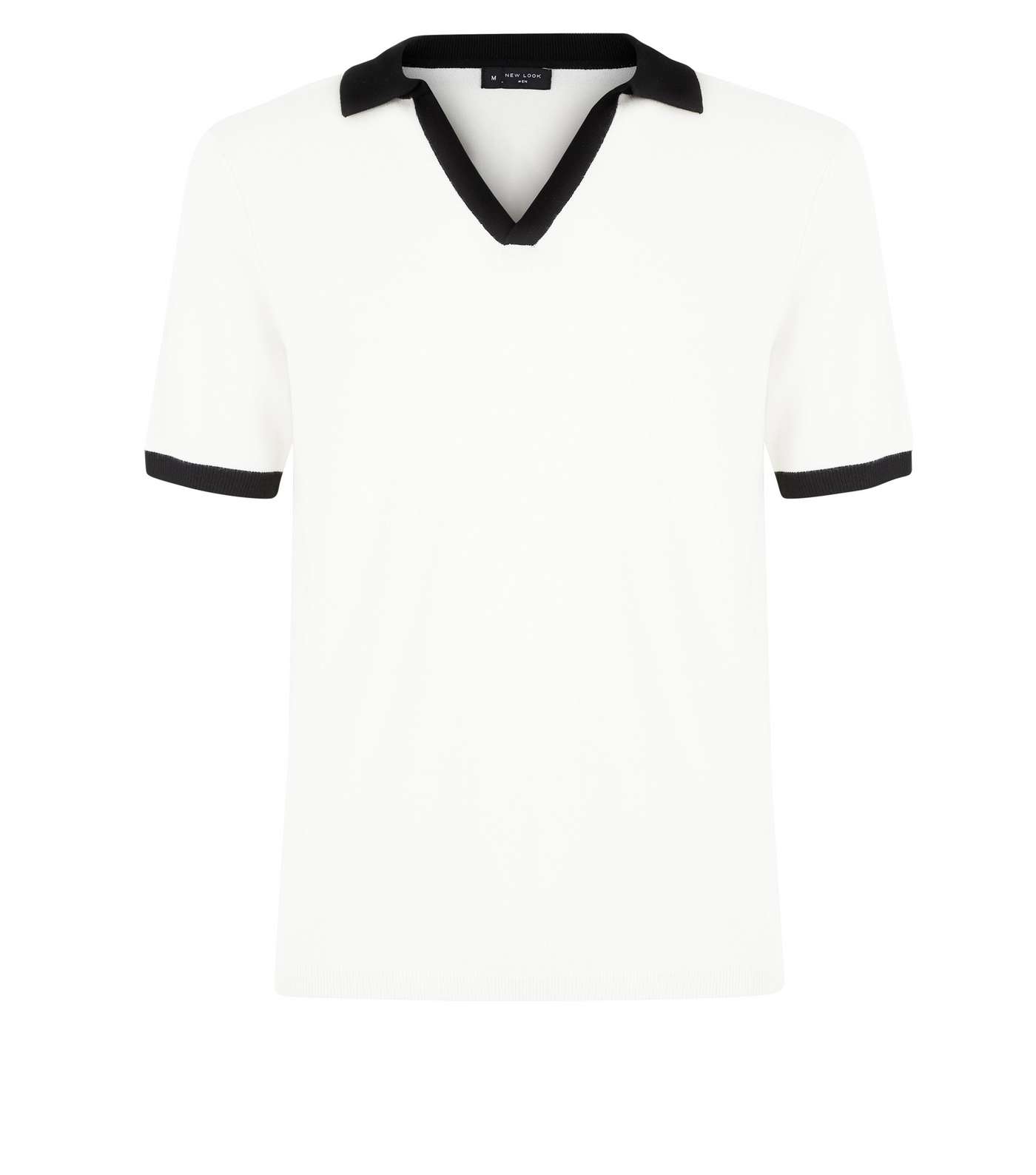 Off White Revere Collar Knit Polo Shirt Image 4