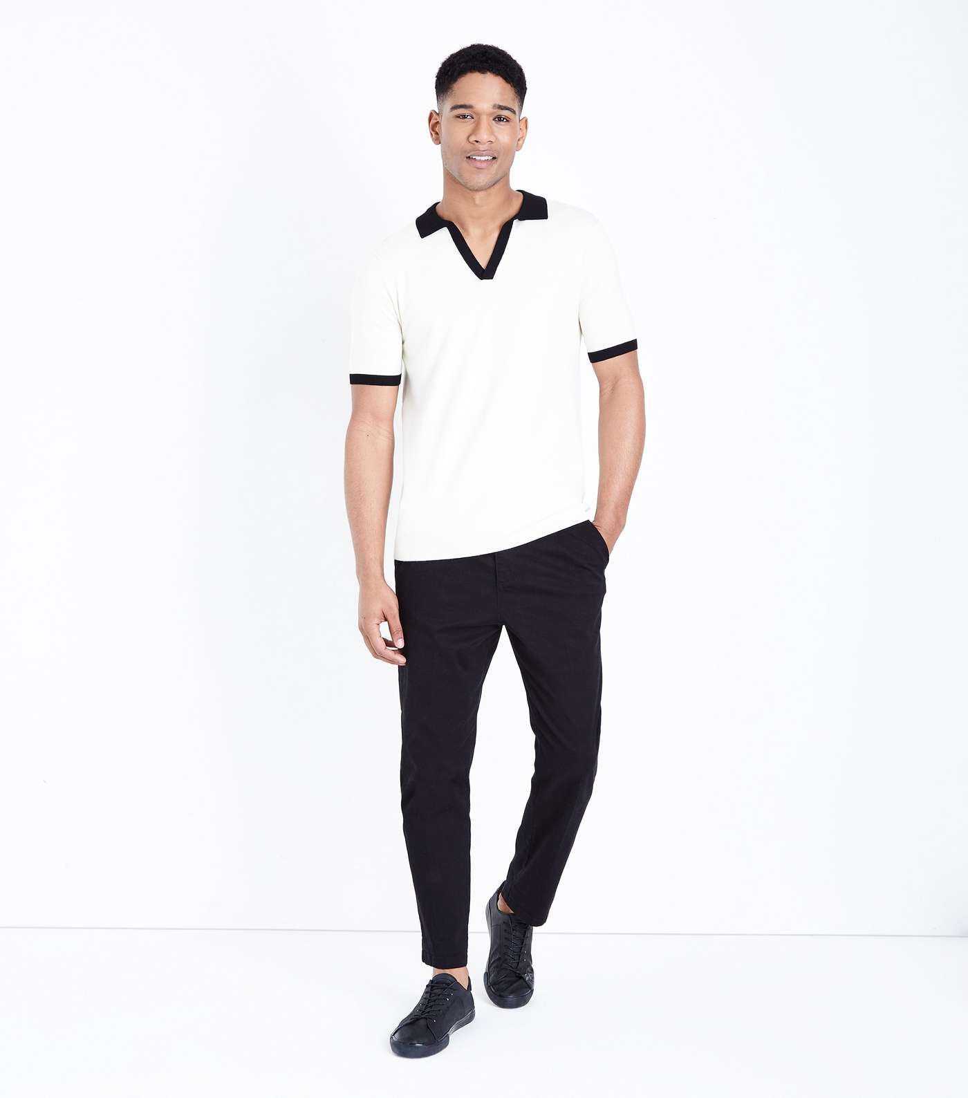 Off White Revere Collar Knit Polo Shirt Image 2