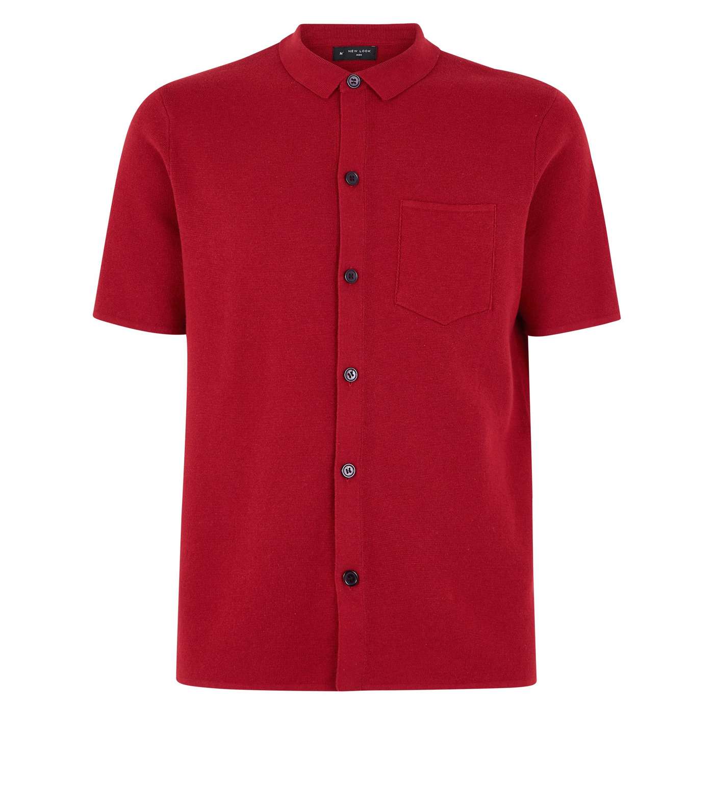 Dark Red Button Through Polo Shirt Image 4