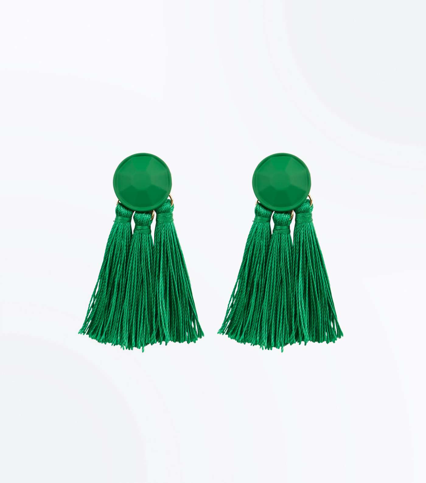 Green Tassel Coated Stud Earrings 
