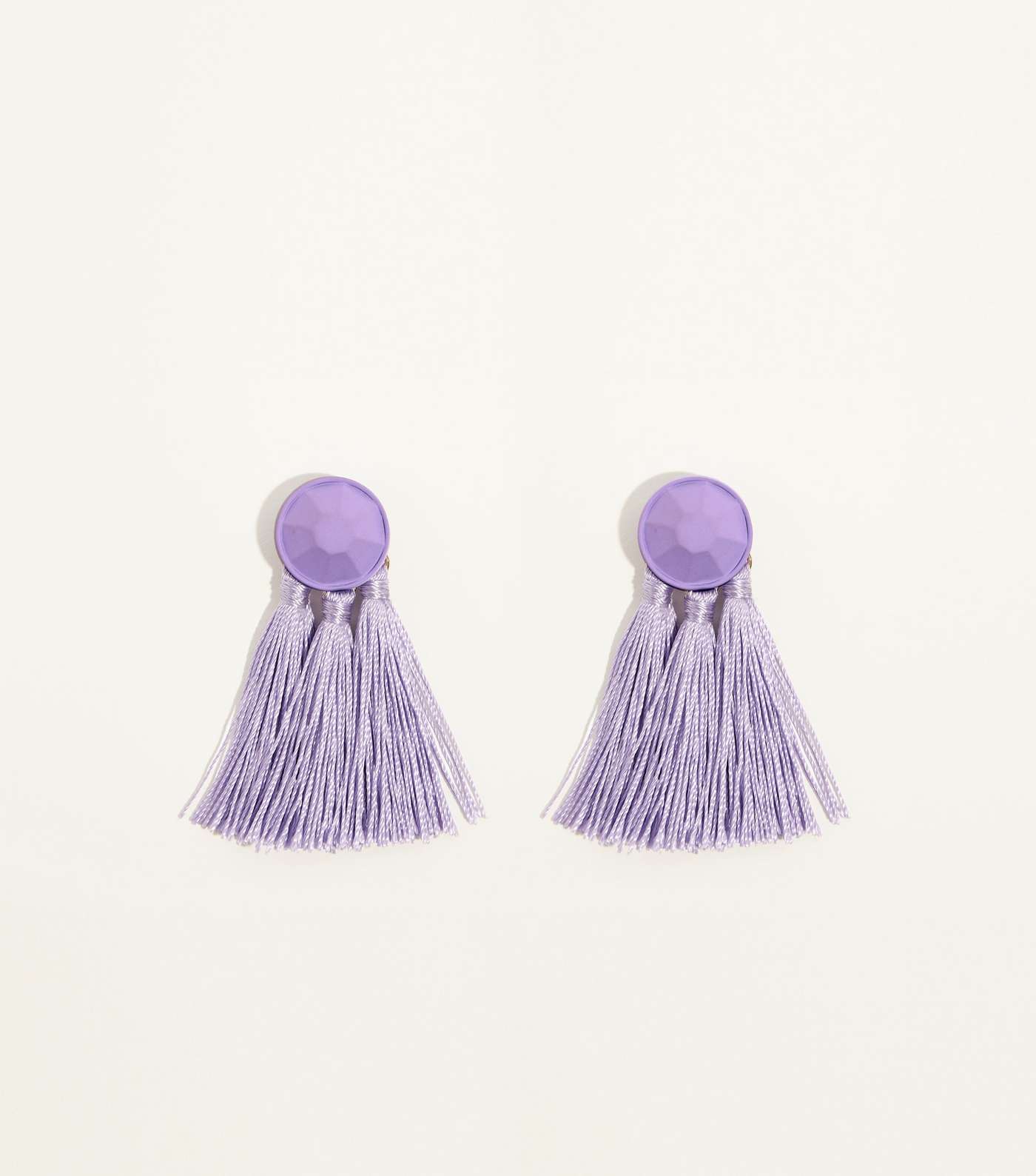 Lilac Tassel Coated Stud Earrings 