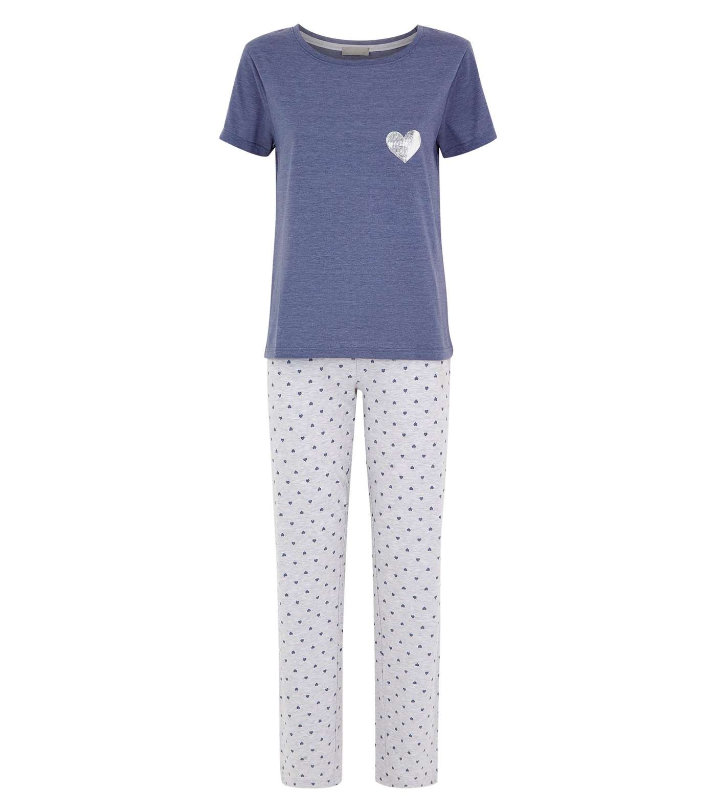 Blue Heart Print Joggers and T-Shirt Pyjama Set  Image 3