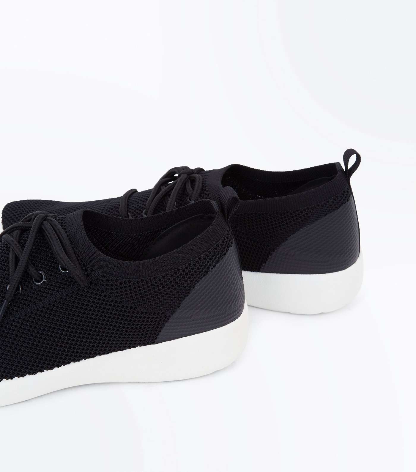 Black Knit Trainers Image 3