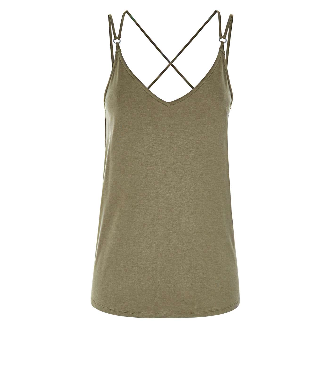 Olive Ring Detail Cross Strap Cami Image 4