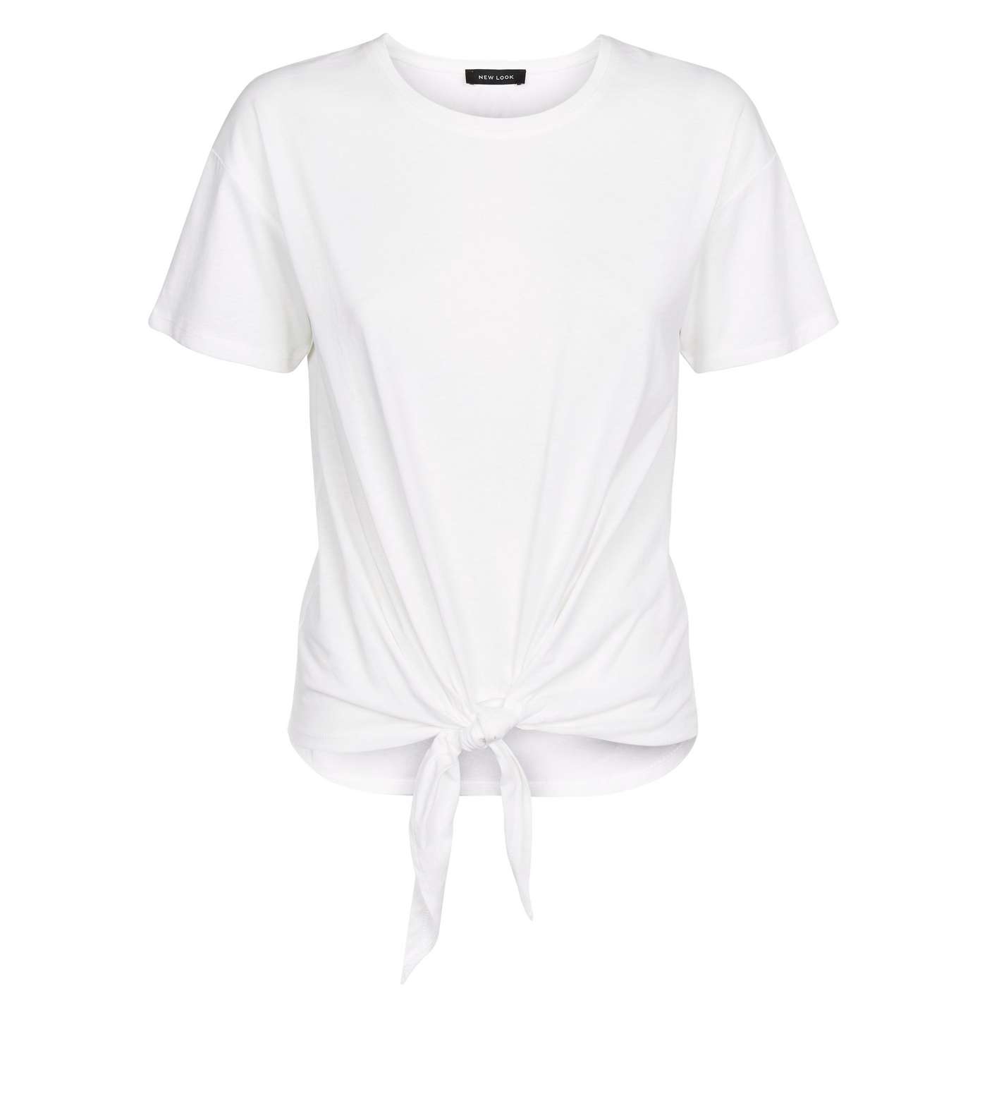 Off White Tie Front T-Shirt Image 4