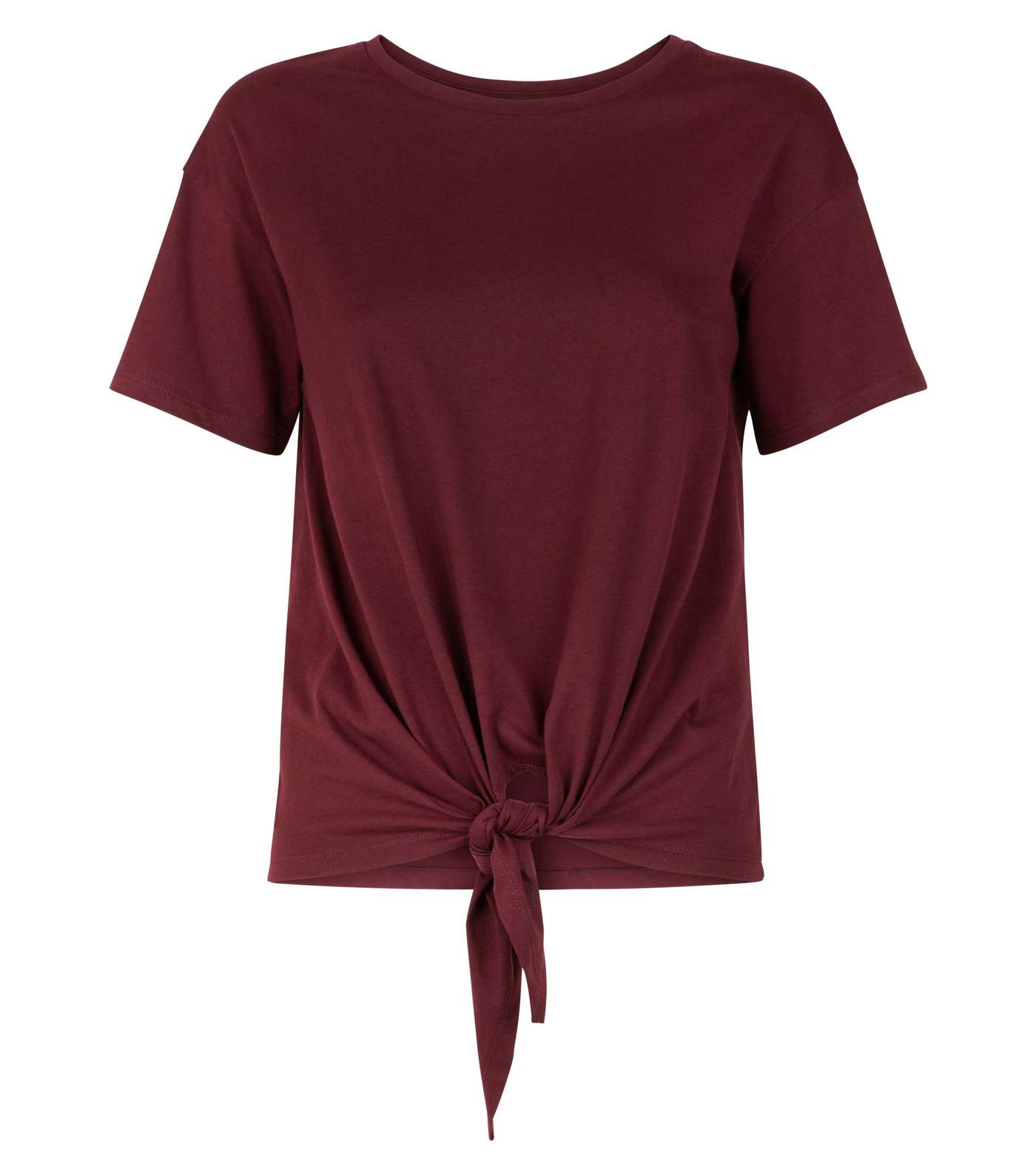 Burgundy Tie Front T-Shirt  Image 4