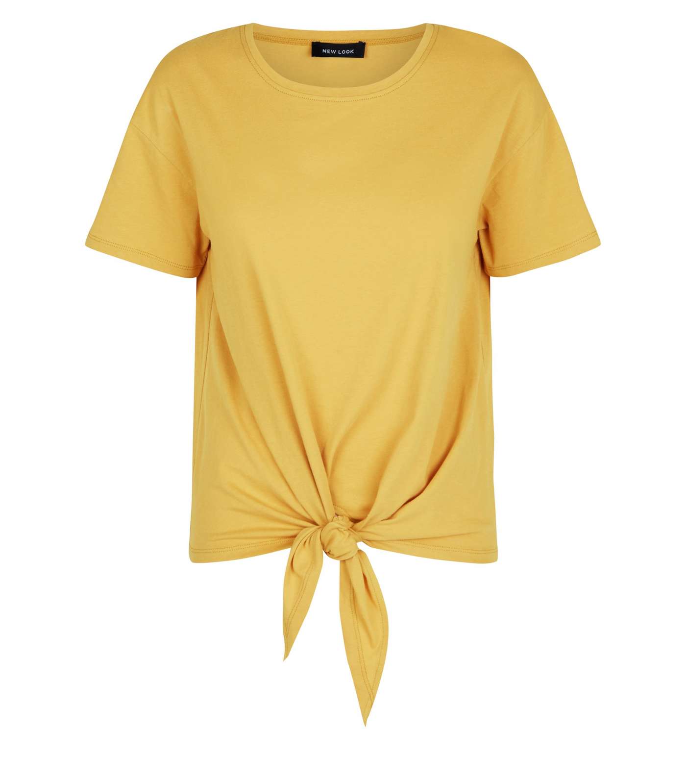 Mustard Tie Front T-Shirt  Image 4