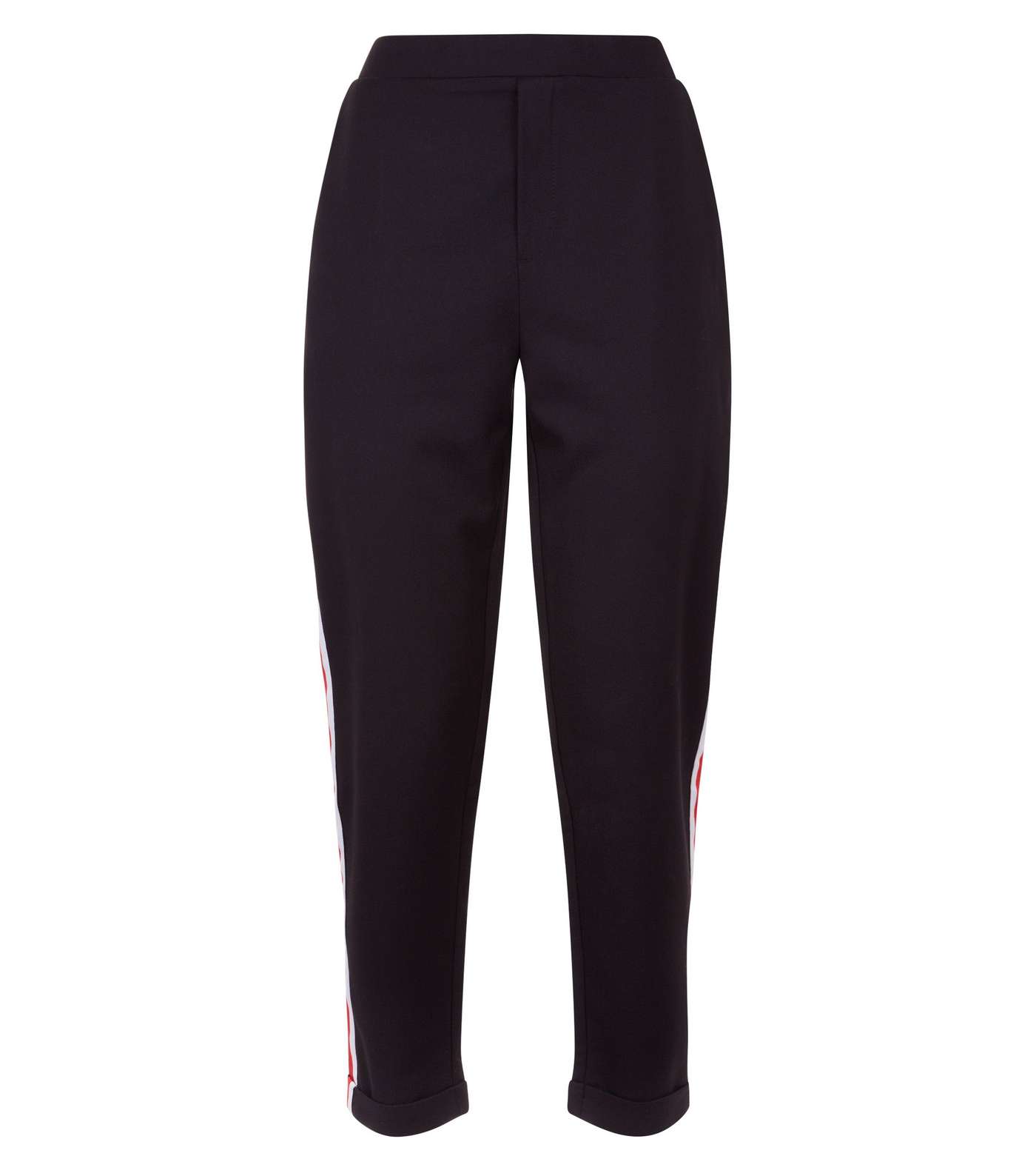 Black and Red Side Stripe Tapered Trousers Image 4