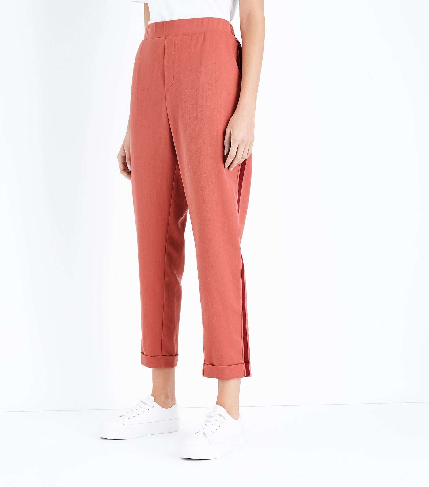 Mid Pink Side Stripe Tapered Trousers Image 2