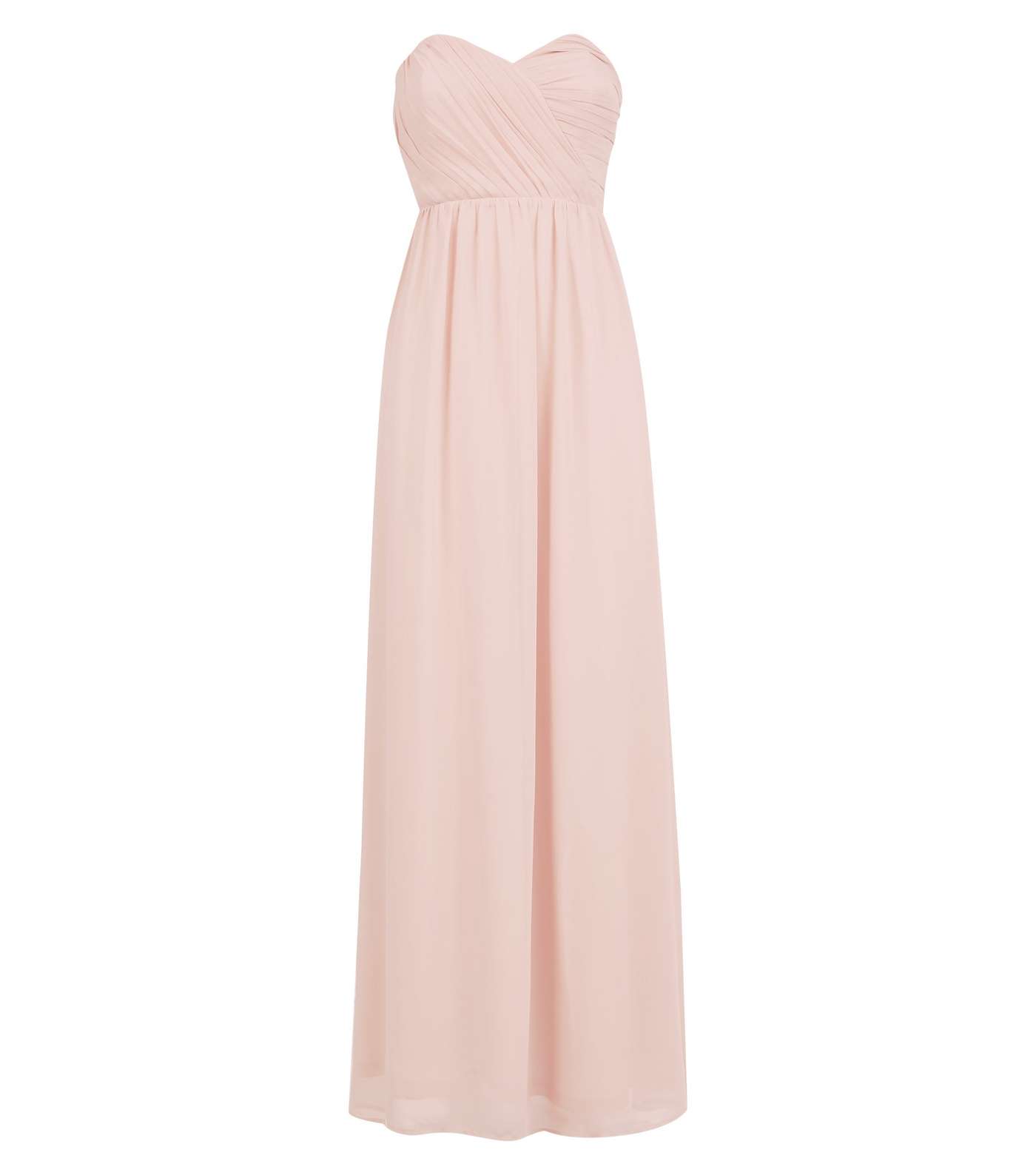 Pale Pink Chiffon Strapless Maxi Dress Image 3