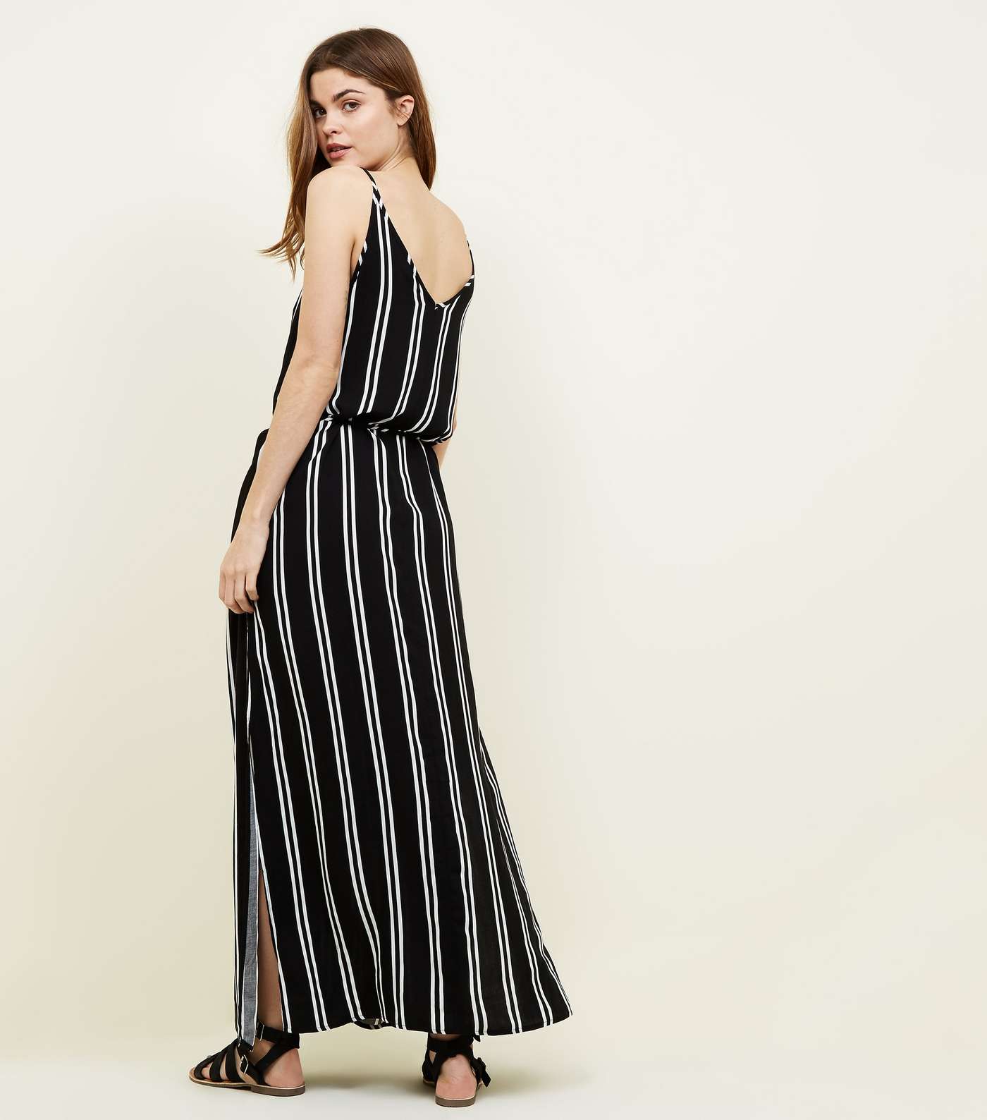 JDY Black Stripe Maxi Dress  Image 3