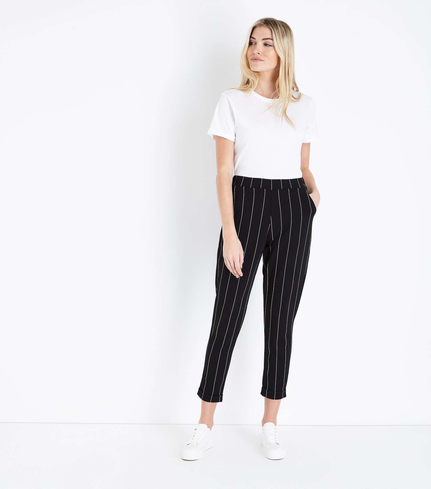Black Stripe Tapered Trousers