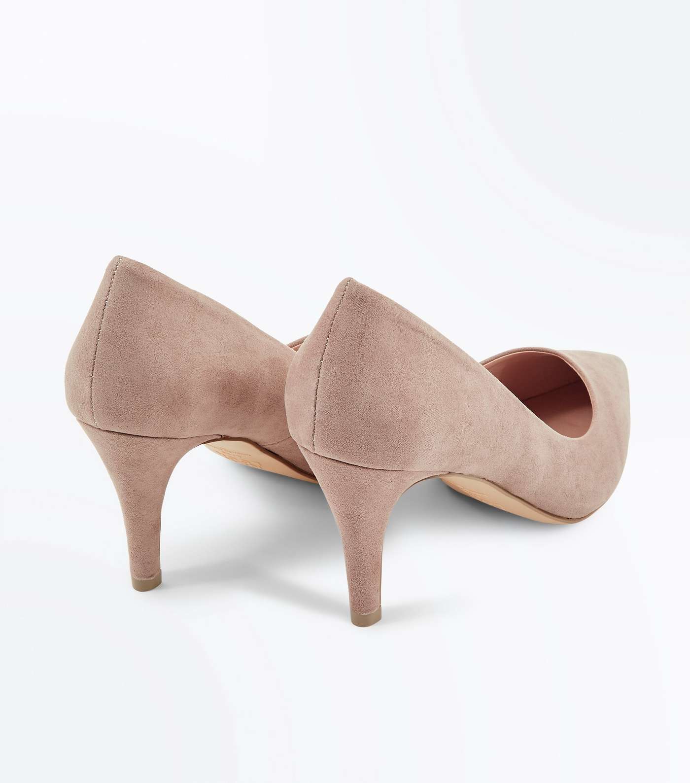 Wide Fit Light Brown Suedette Pointed Court Shoes Image 4