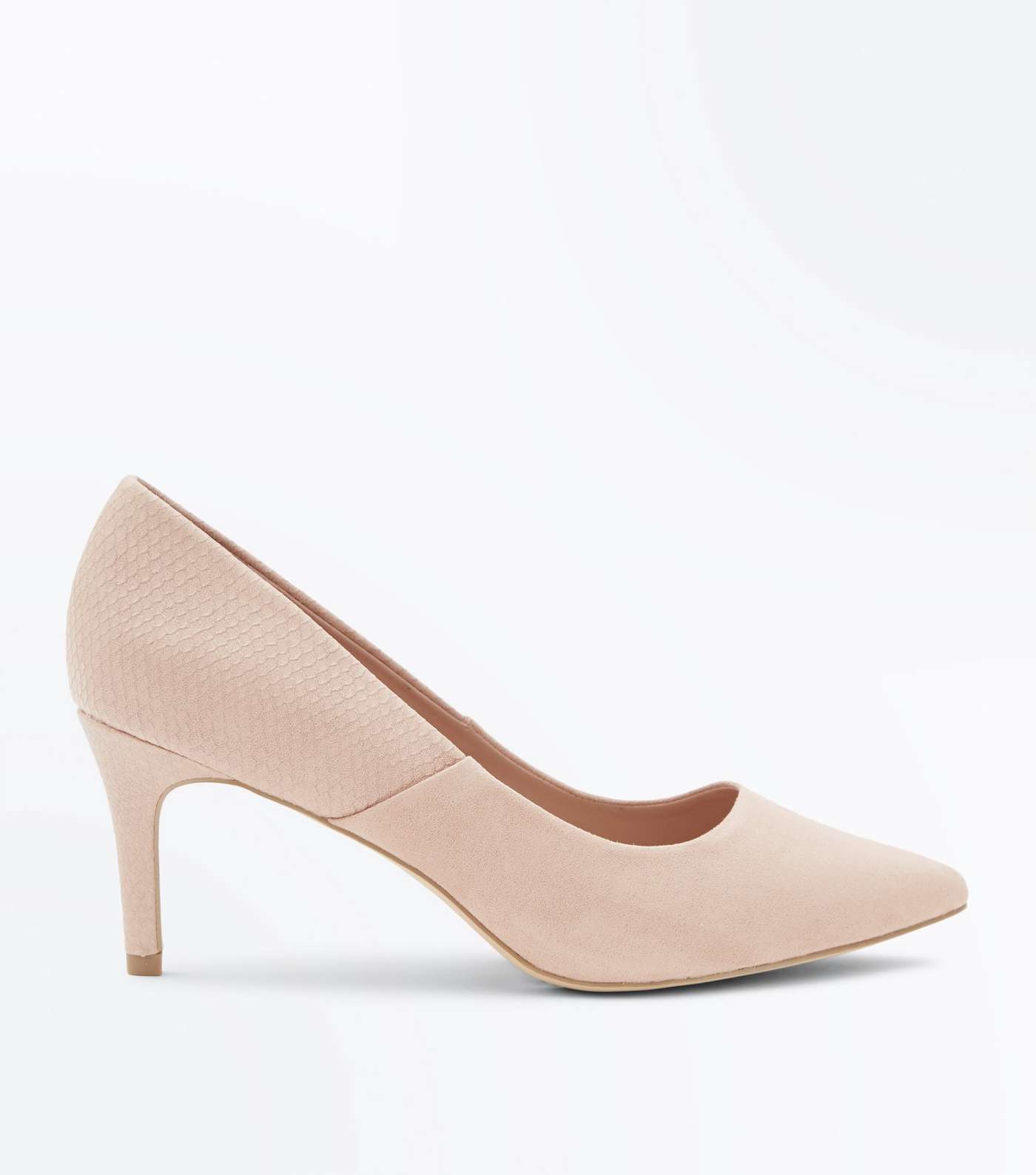 Wide Fit Nude Suedette and Faux Croc Courts