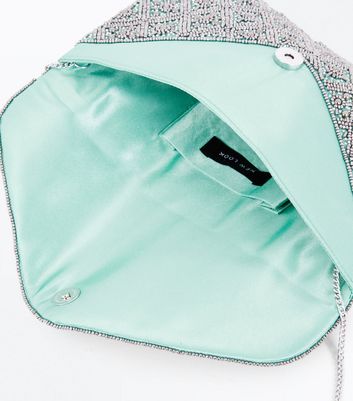 new look green clutch bag