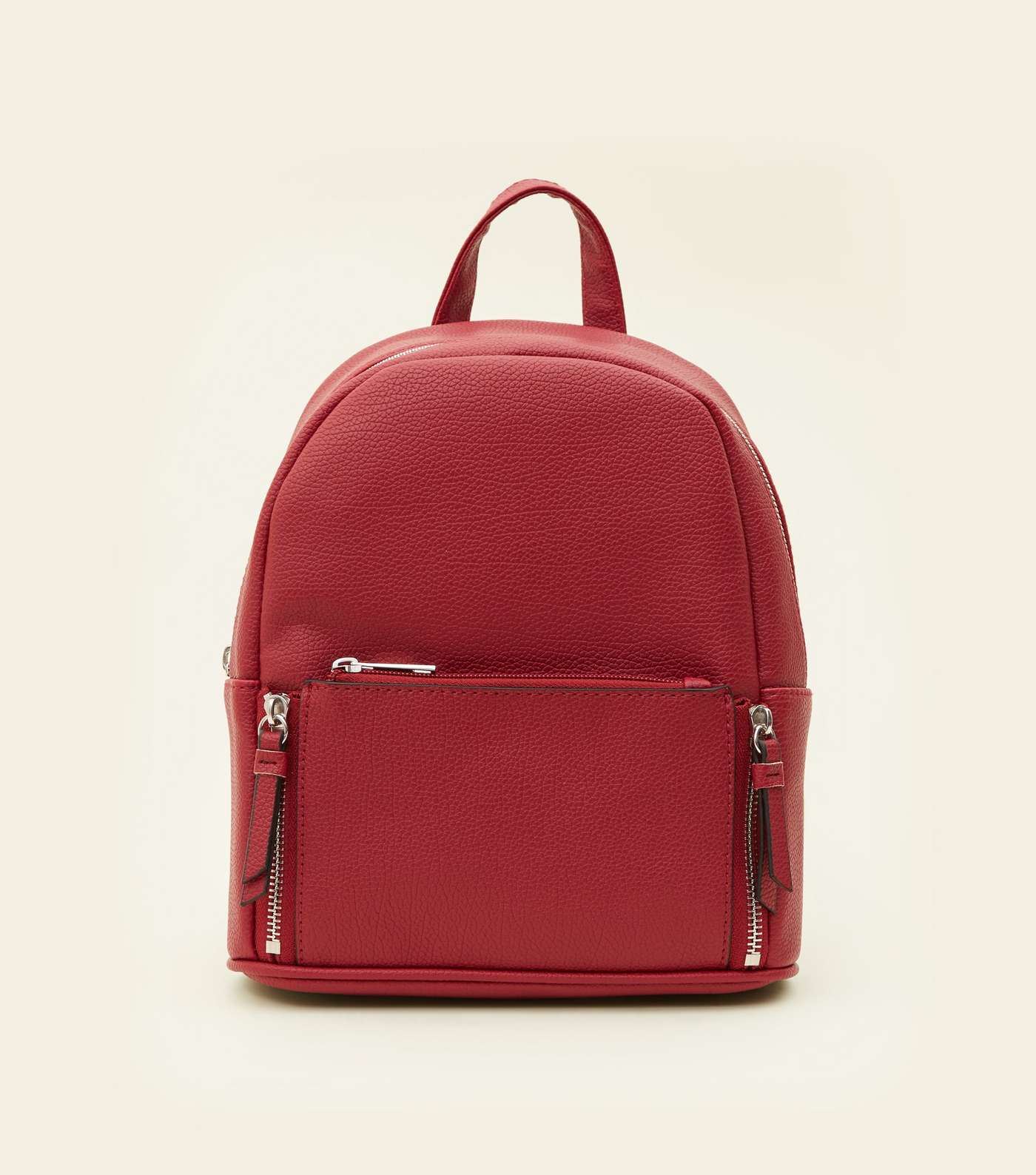 Dark Red Zip Top Curved Mini Backpack
