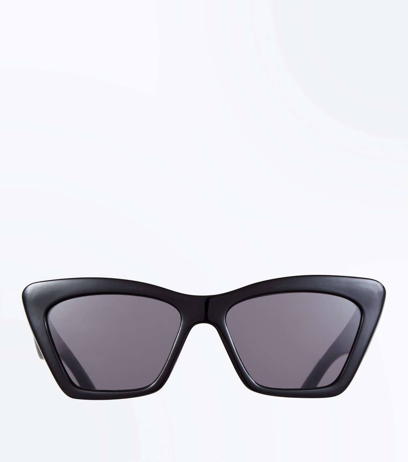 Black Chunky Frame Small Cat Eye Sunglasses Image 3
