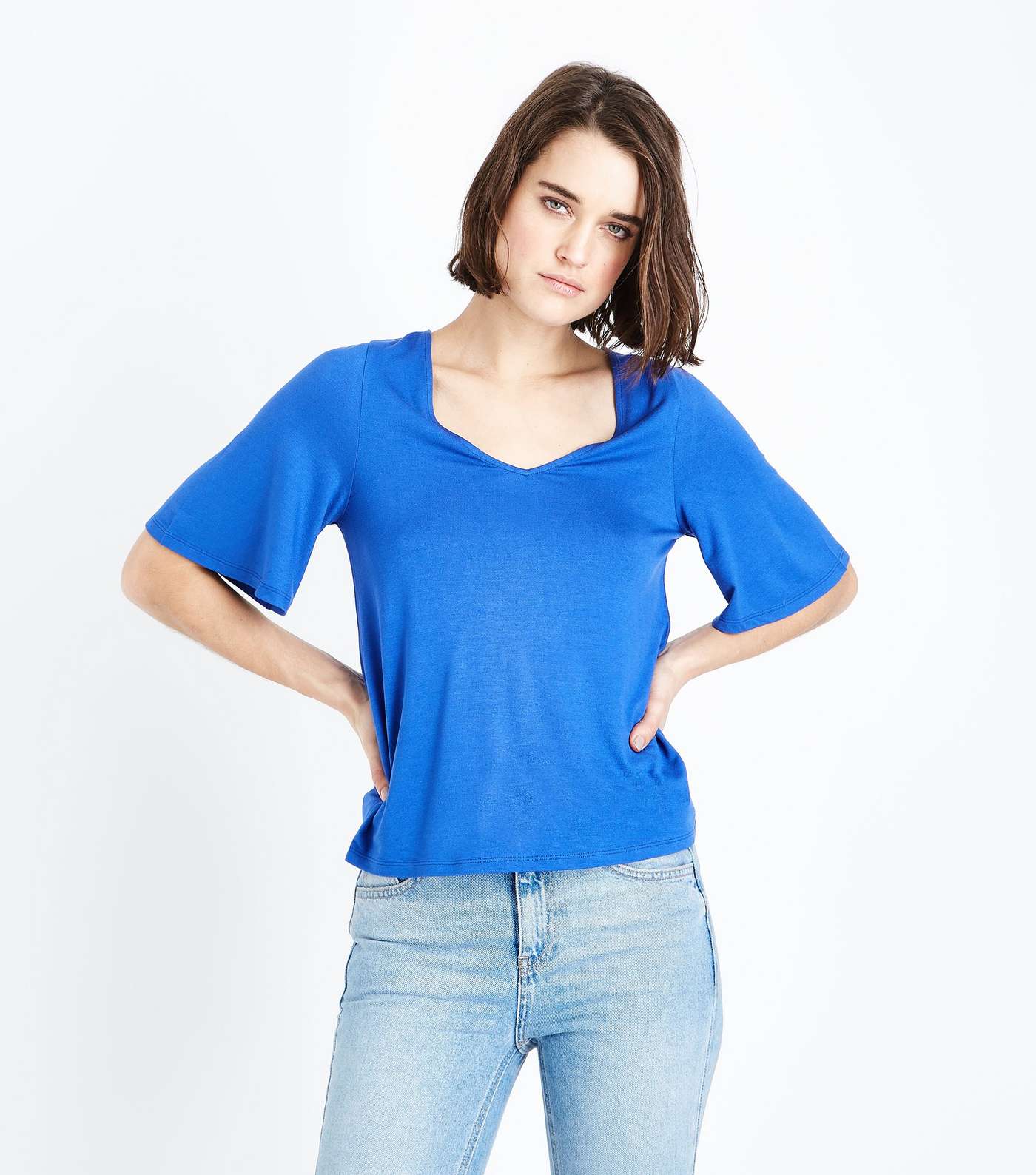 Bright Blue Reverse Crossover Strap T-Shirt