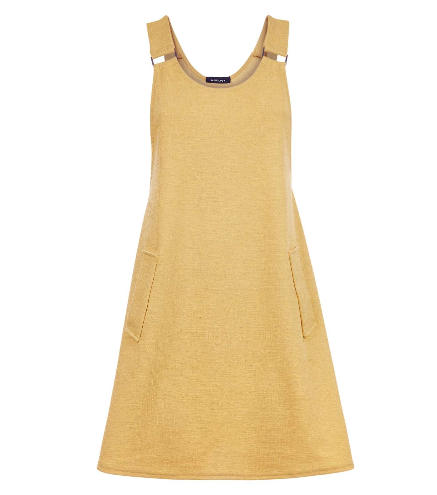 Mustard Crosshatch Pinafore Dress Image 4