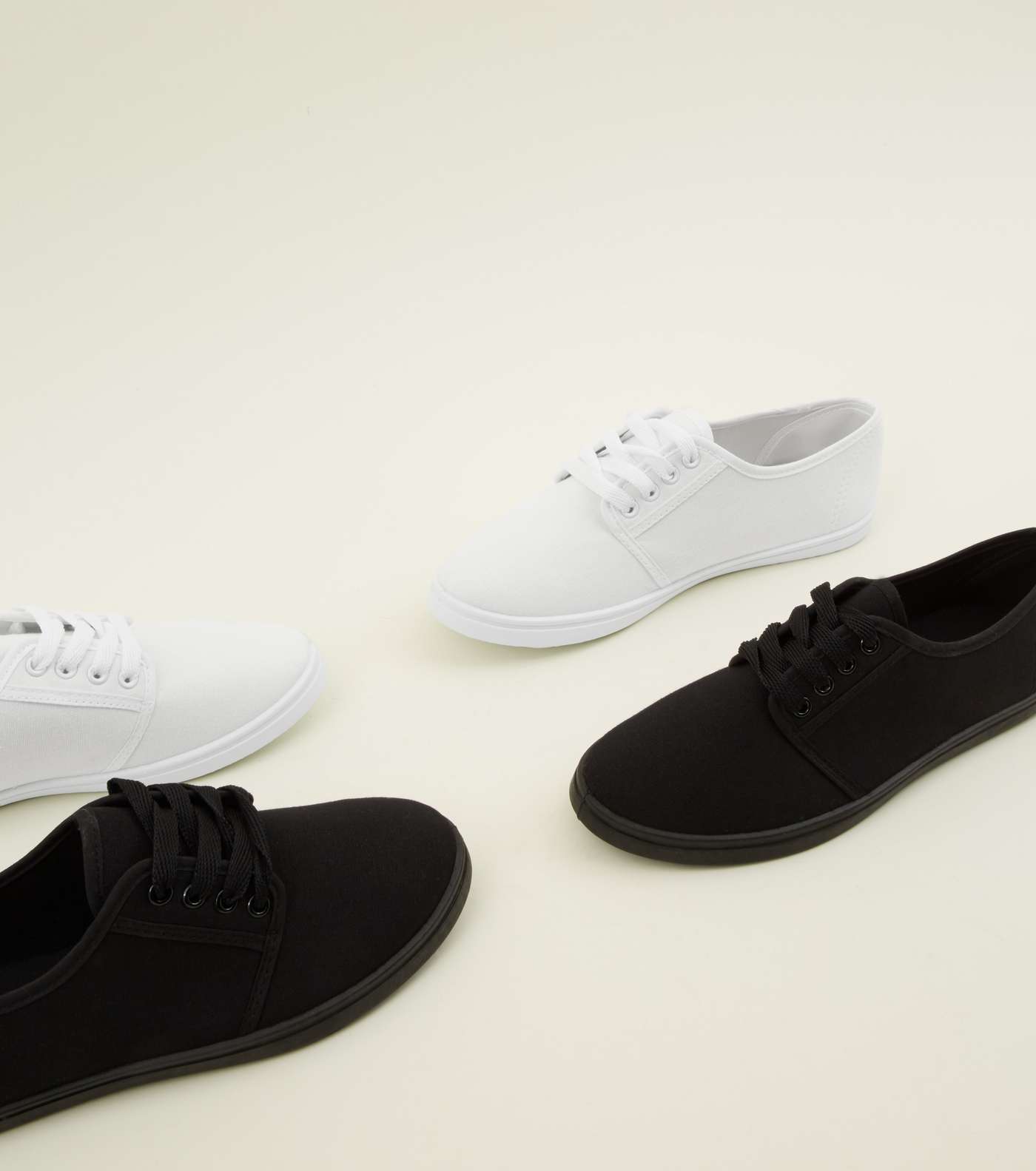 Girls 2 Pack White and Black Trainers Image 4