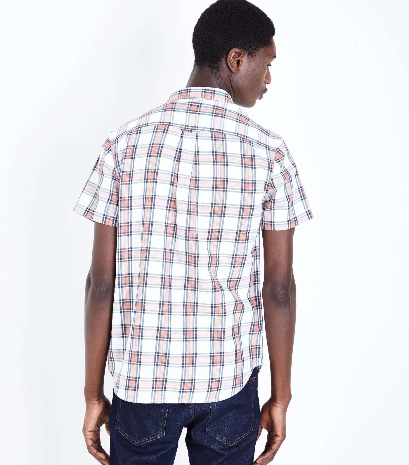 White and Red Bold Check Shirt Image 3