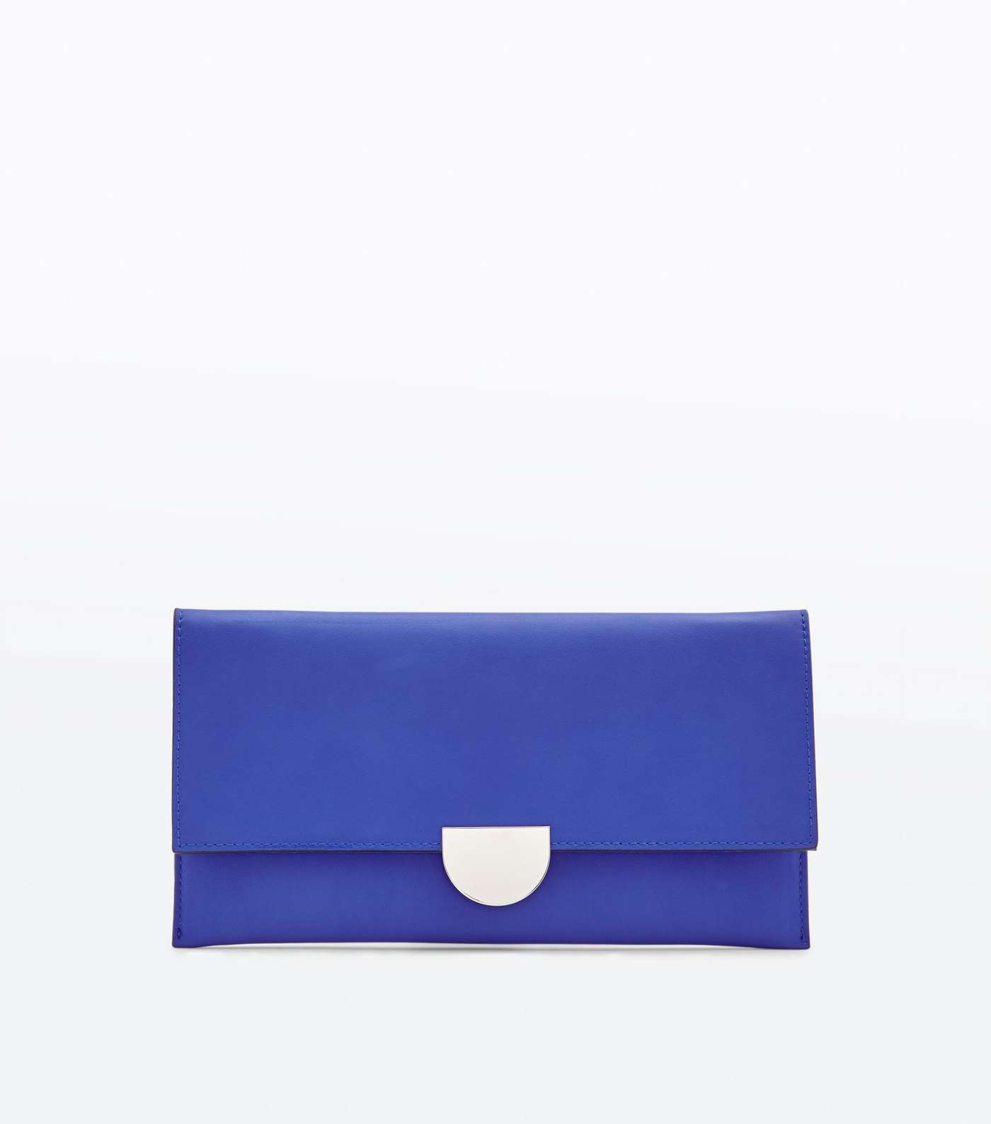 Bright Blue Suedette Panel Clutch Bag