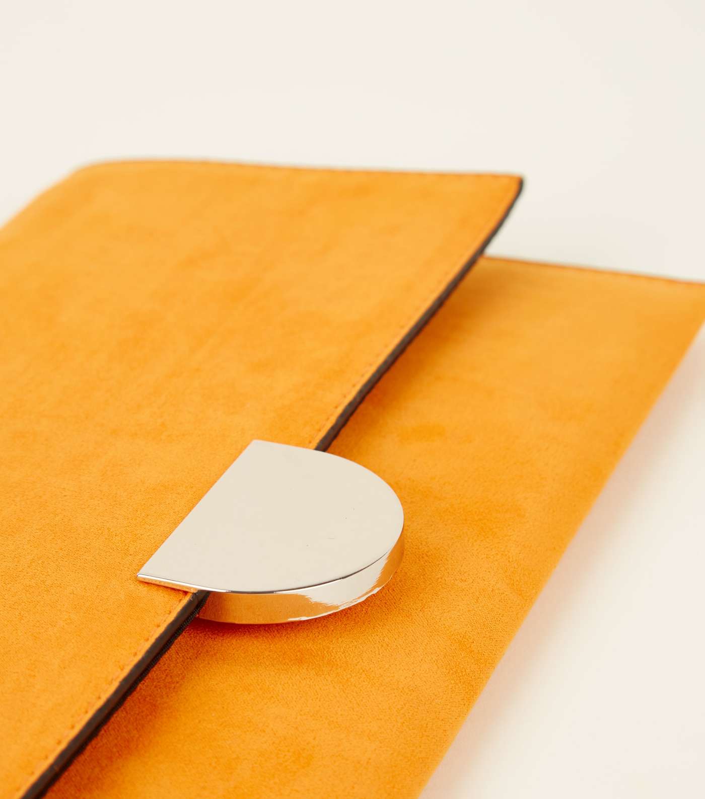 Orange Suedette Panel Clutch Bag Image 3