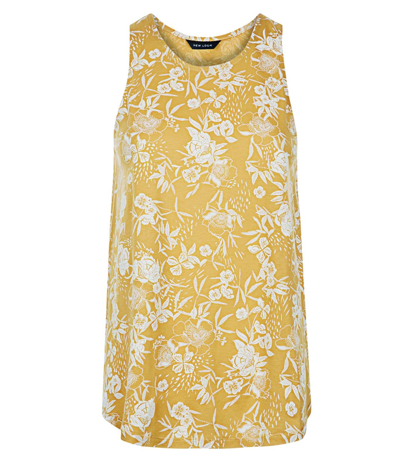 Mustard Yellow Floral Vest Image 4