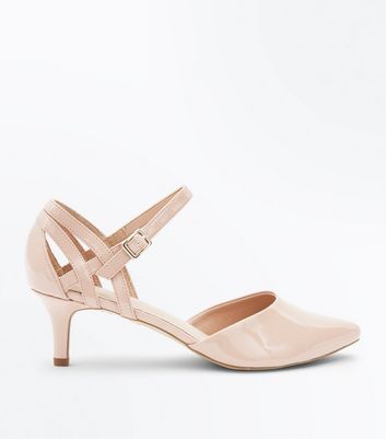 wide fit nude kitten heels