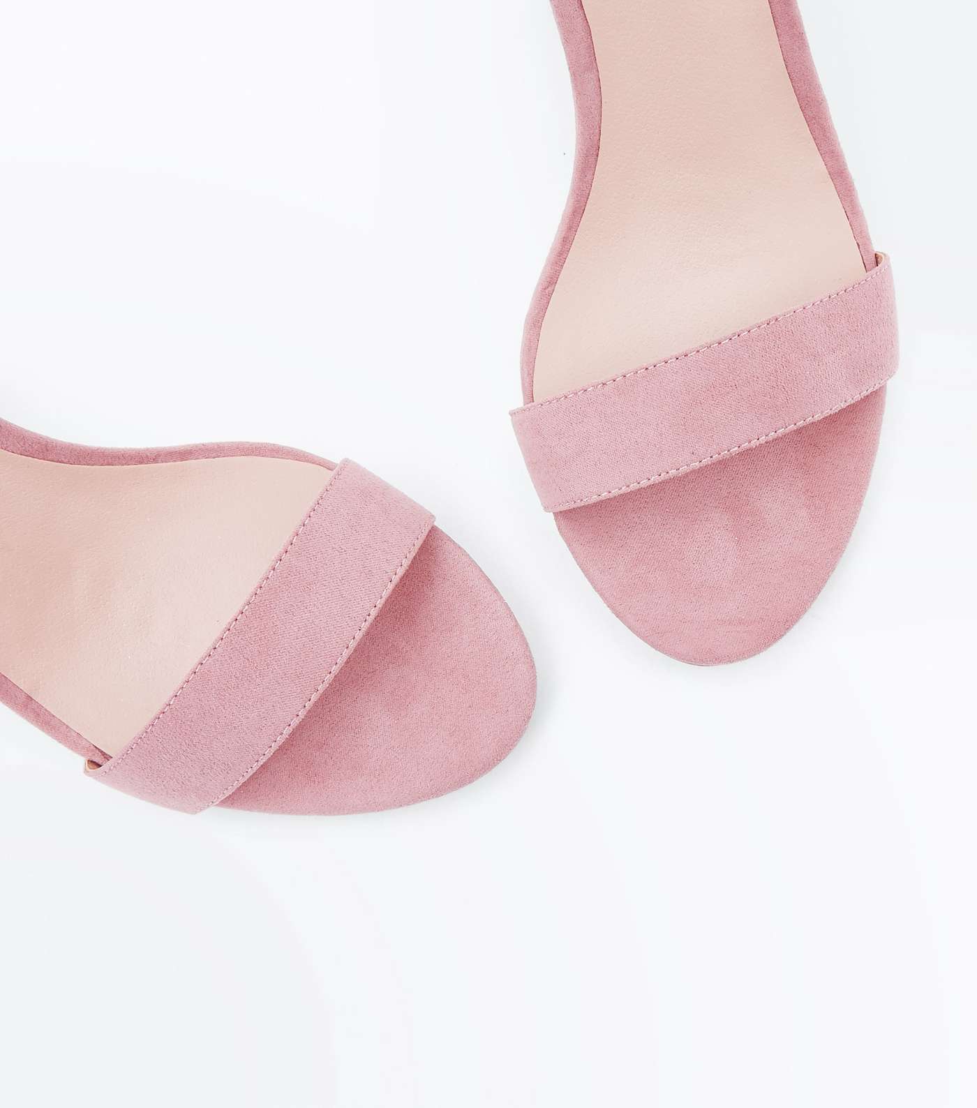 Girls Pink Suedette Block Heel Sandals Image 4
