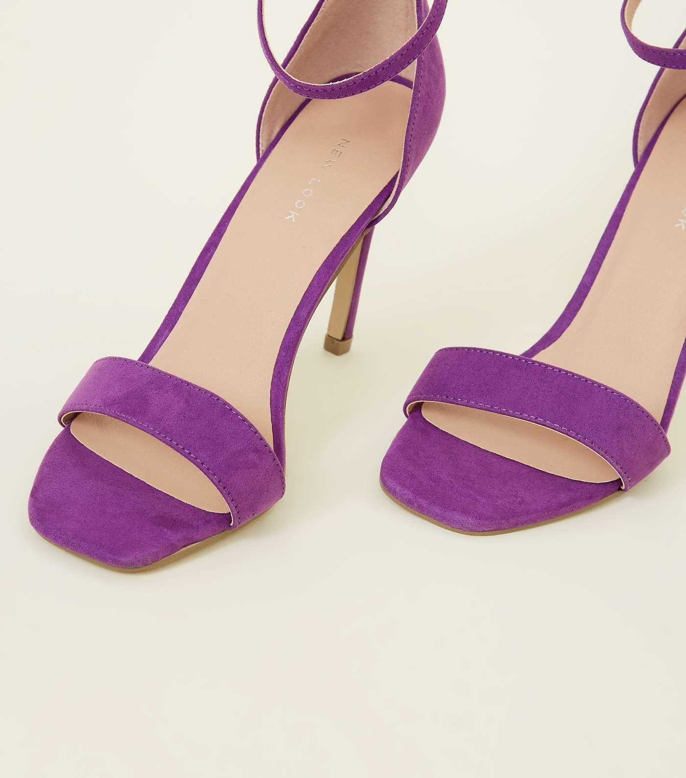 Purple Suedette Square Toe Two Part Sandals Image 3
