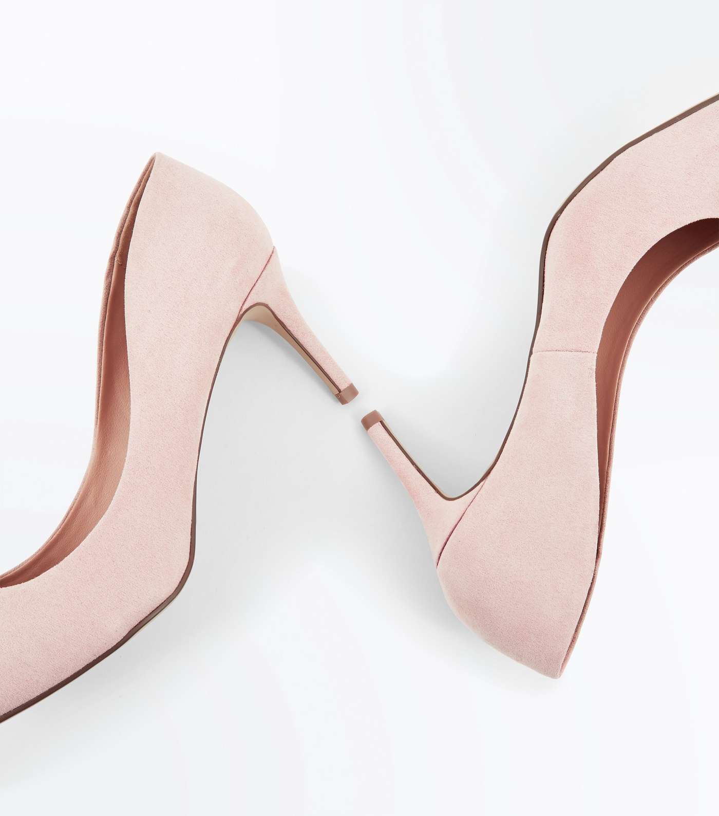 Nude Suedette Mid Heel Court Shoes Image 4