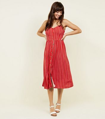 new look button front midi dress