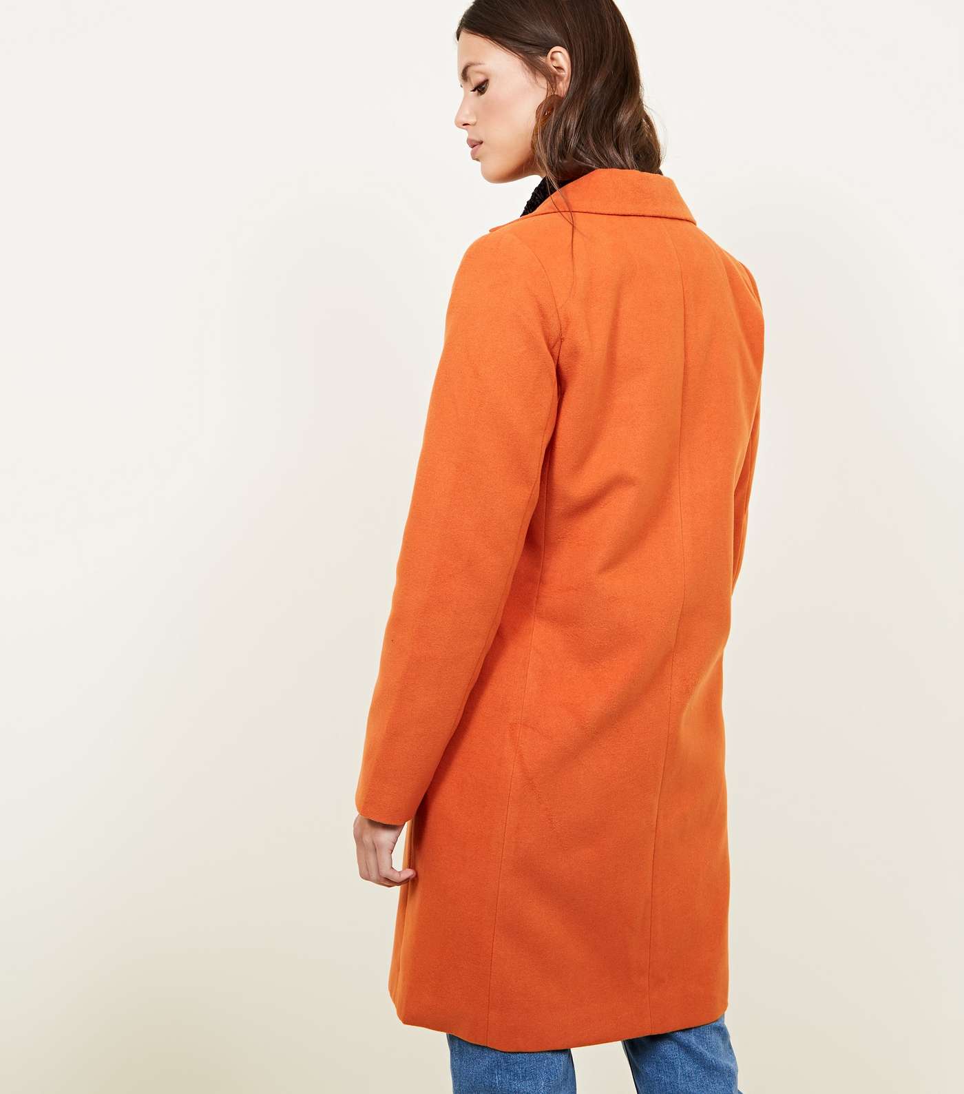 Bright Orange Single Breasted Formal Coat  Image 3