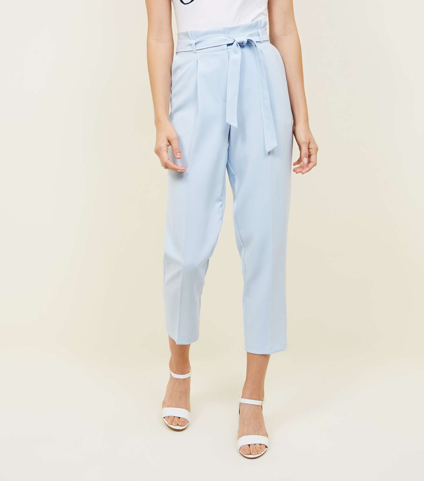 Blue Paperbag Waist Tapered Trousers Image 2