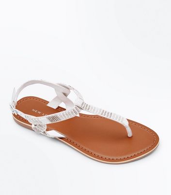 new look white sandals flat