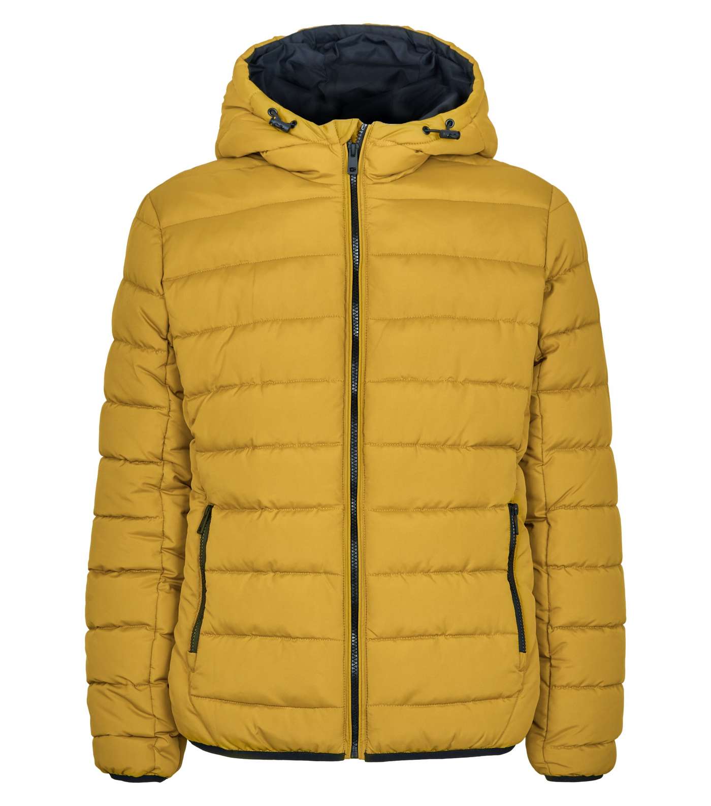Yellow Hooded Puffer Coat Image 4