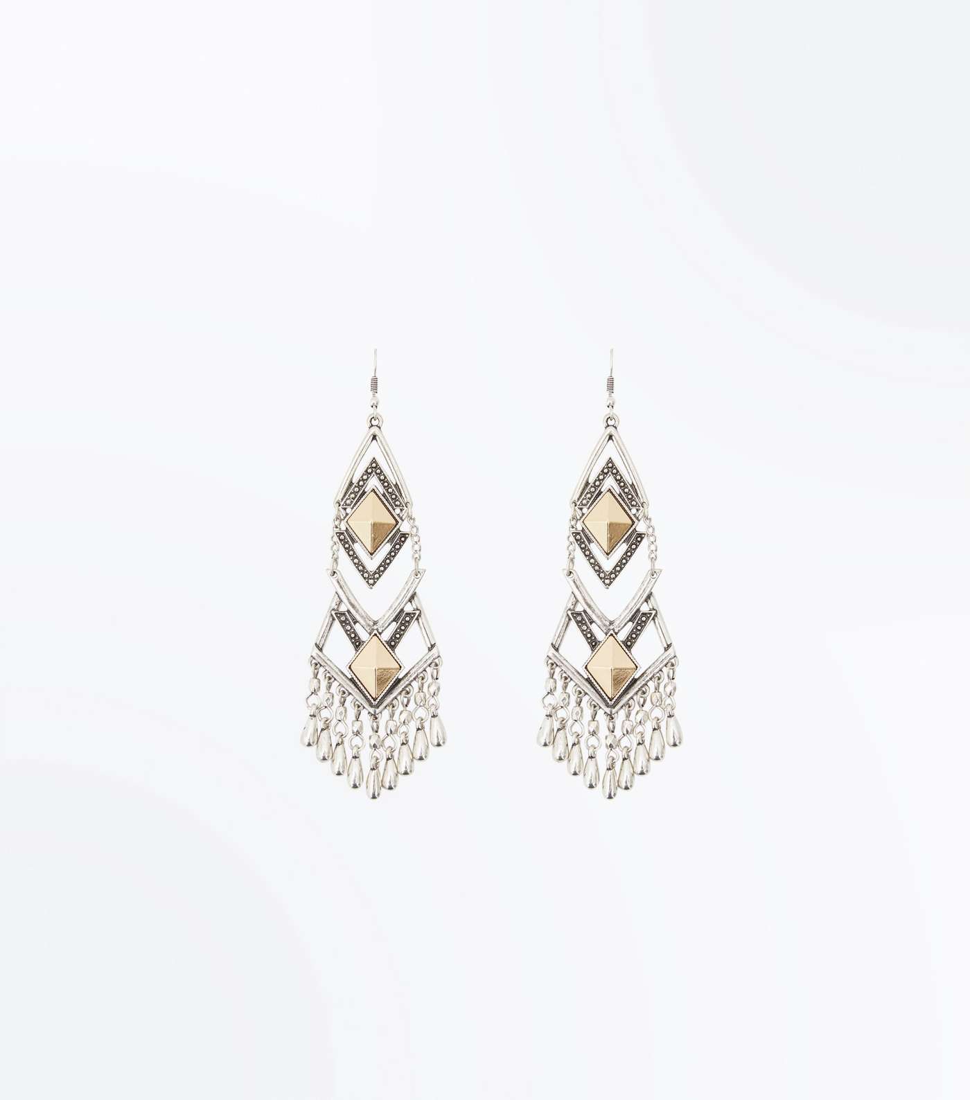Silver Diamond Chandelier Earrings