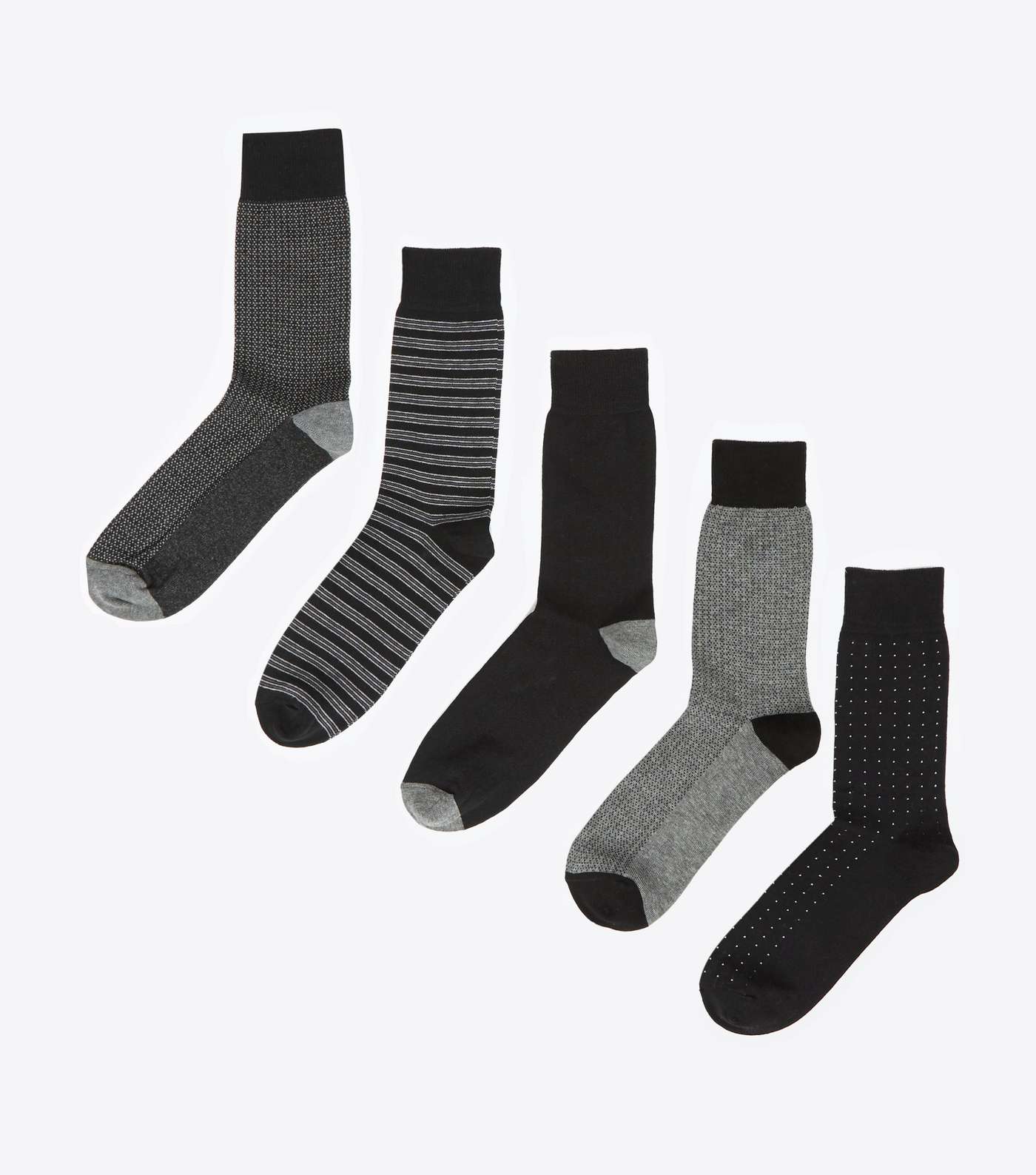 5 Pack Black Stripe Socks
