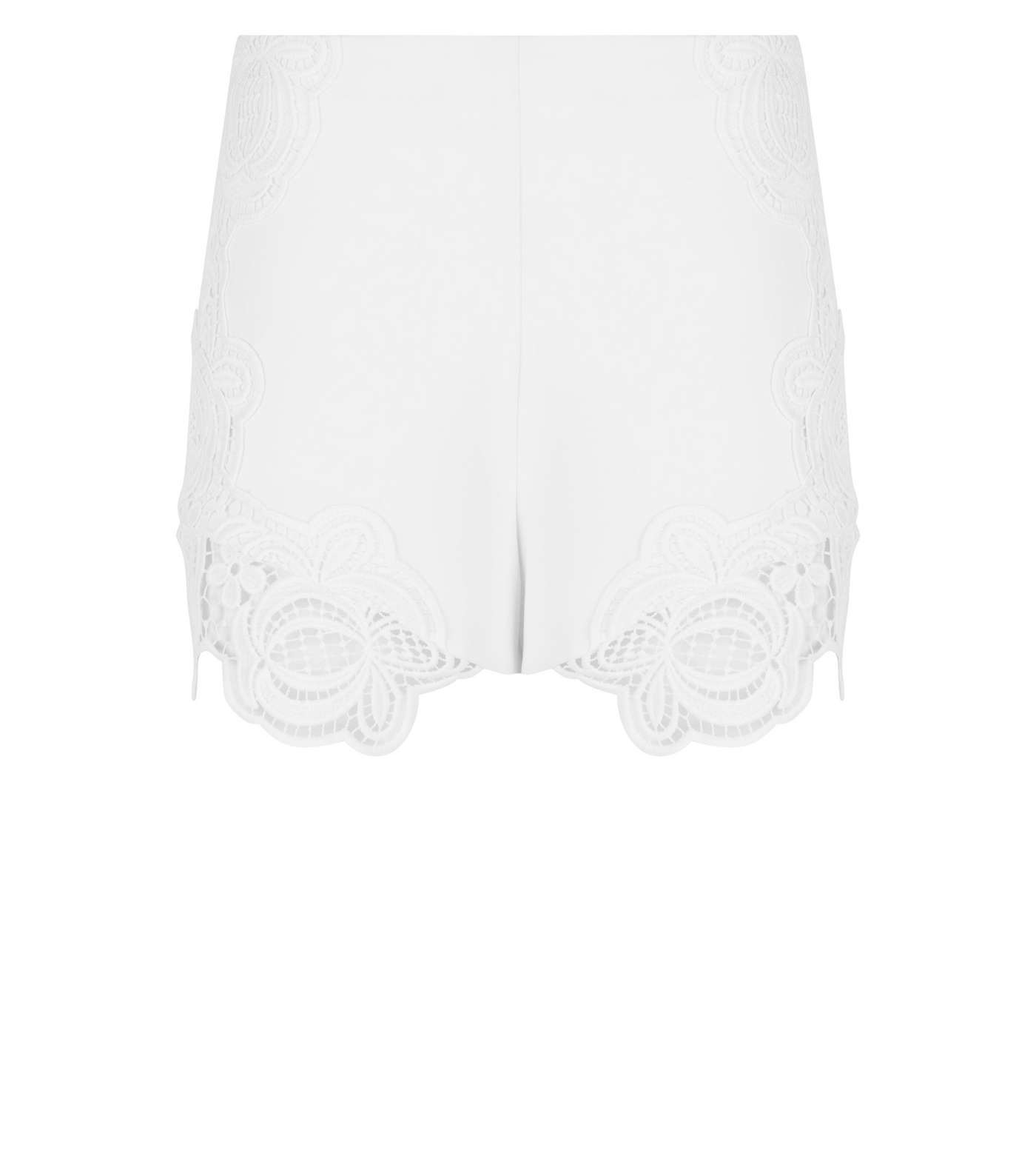 White Crochet Side Shorts  Image 4